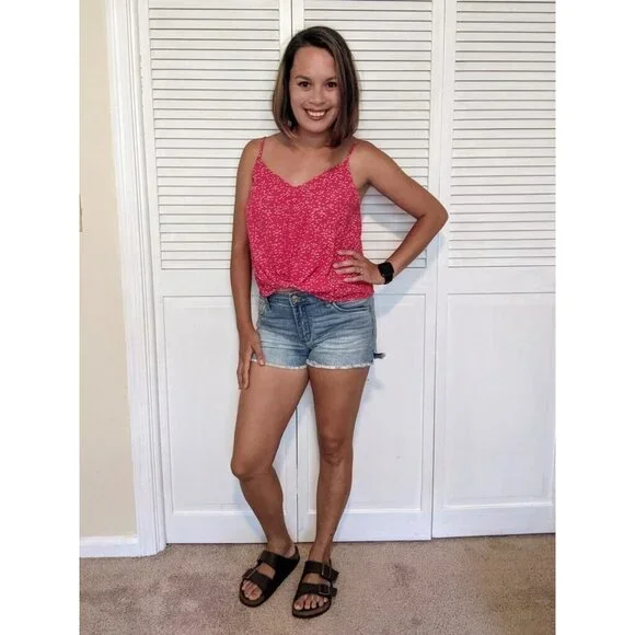 Lush Top Red Devon Knot Front Cami Blouse Sleeveless NWT - Picture 2 of 8